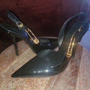VERSACE Black Slingback pumps